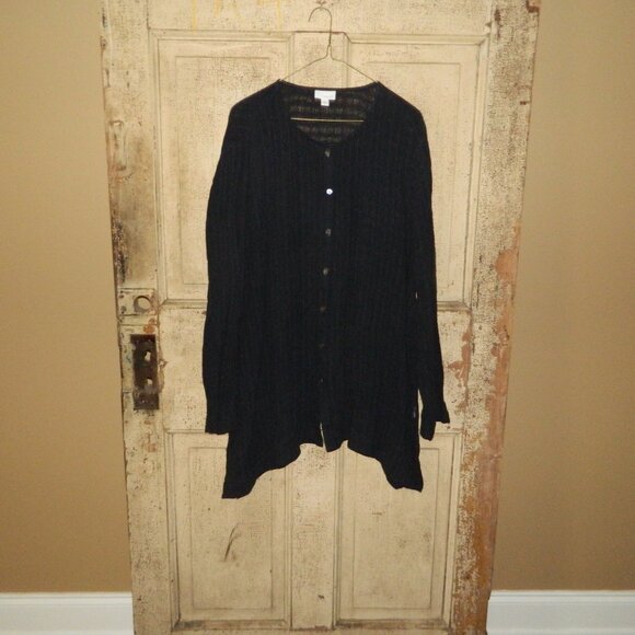 J. Jill PureJill Linen Crinkle Crepe Shark Bite Blouse Size XL (V-42) - Picture 1 of 4